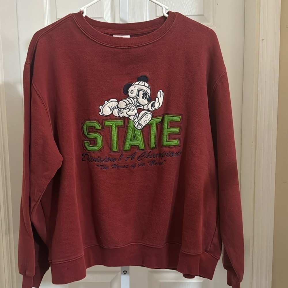 Vintage Disney Store red football sweatshirt